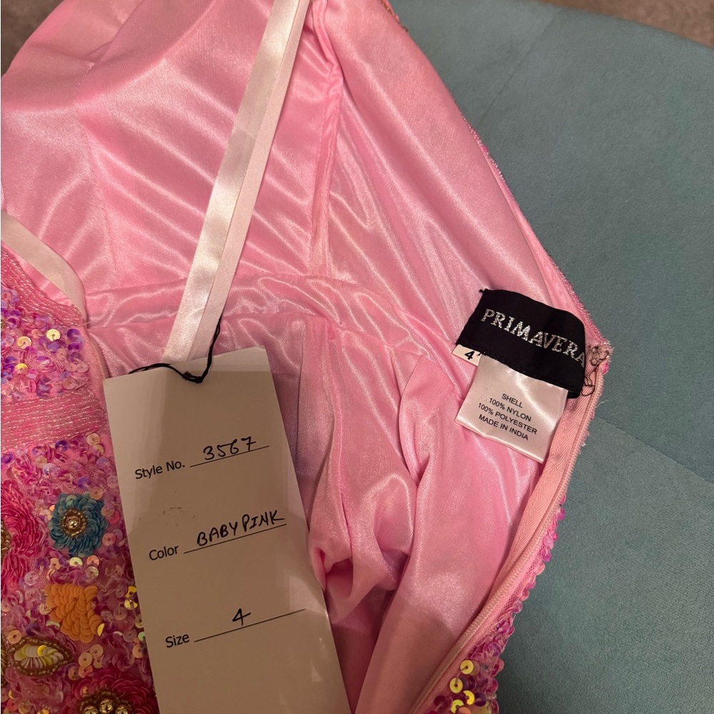 Primavera Couture Baby Pink Sequin Jumpsuit - Picture 2 of 2